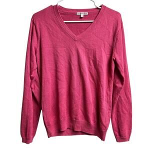Peter Millar V-Neck Pink Golf Sweater Medium Silk Cotton Modal Blend